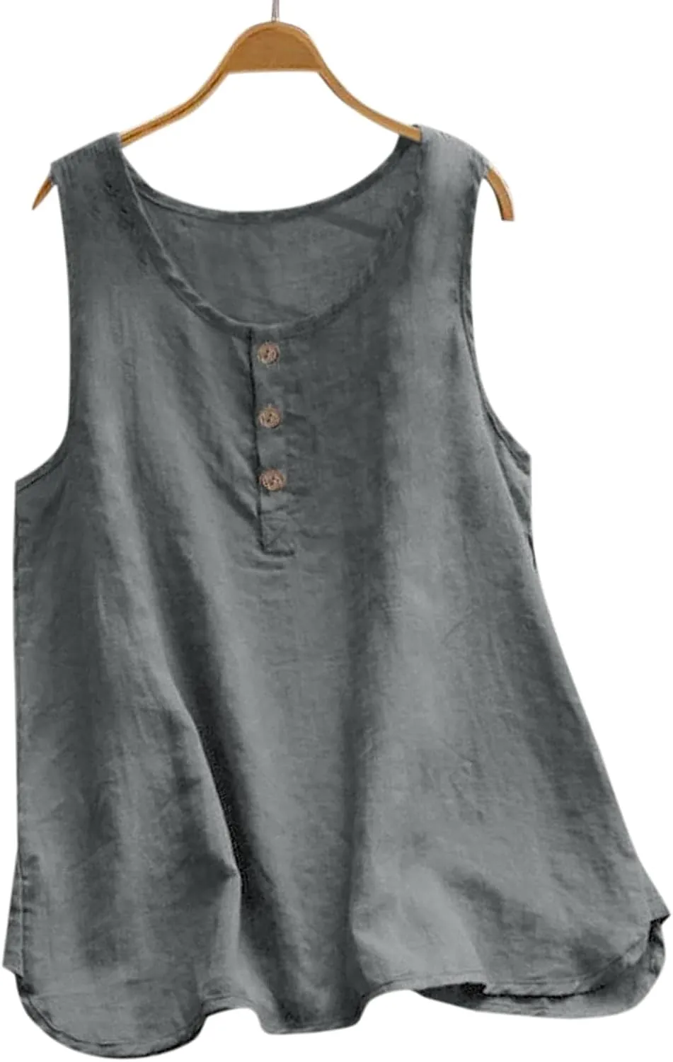 2024 Women's Tank TopsLoose fit Cotton Linen Sleeveless Tee Shirts Summer Casual Flowy Blouses Tunic Tops Shirts