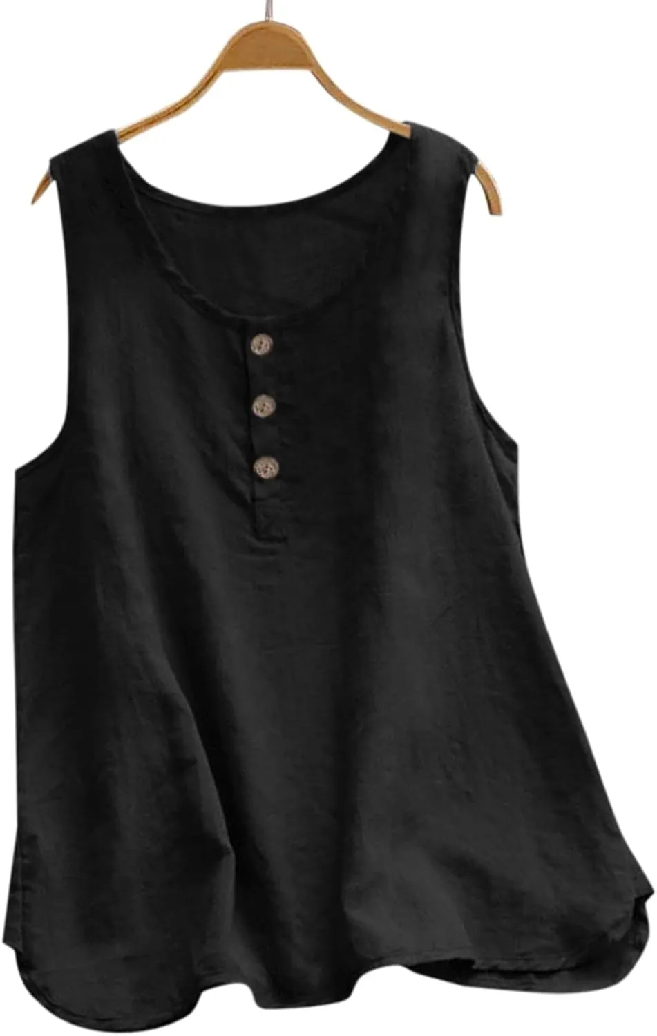 2024 Women's Tank TopsLoose fit Cotton Linen Sleeveless Tee Shirts Summer Casual Flowy Blouses Tunic Tops Shirts