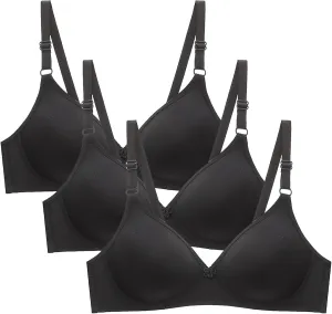 3 Pack Everyday Bras No Underwire Push Up Bralettes Full Coverage Breathable Comfortable Bra Supportive Bras