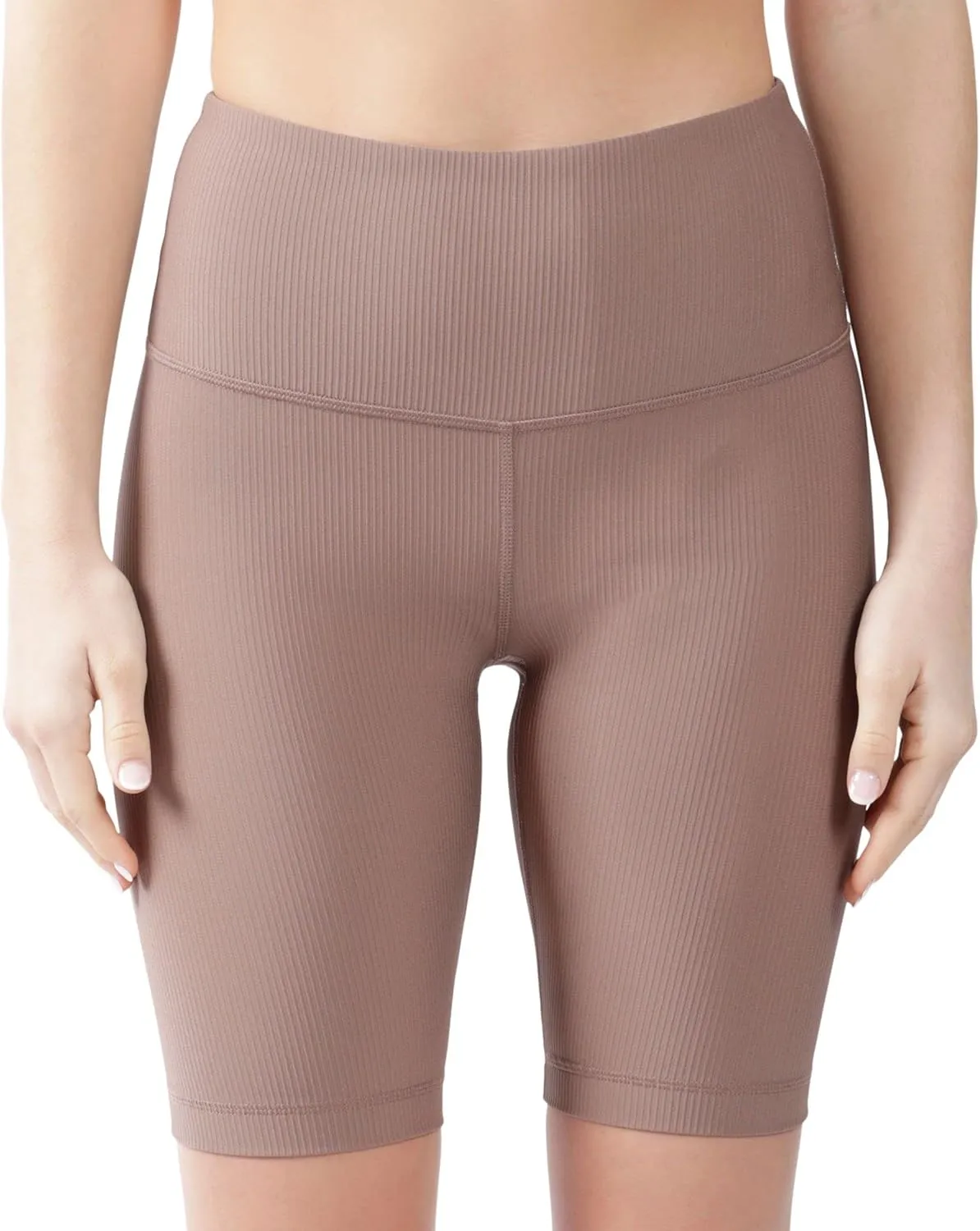 90 Degree By Reflex High Waisted Yoga Biker Shorts Ribbed Workout Running Spandex Shorts for Women