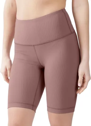 90 Degree By Reflex High Waisted Yoga Biker Shorts Ribbed Workout Running Spandex Shorts for Women