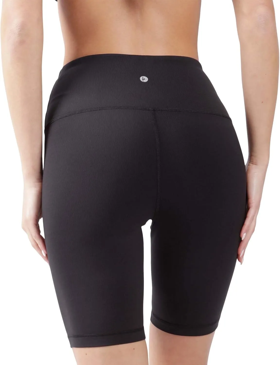 90 Degree By Reflex High Waisted Yoga Biker Shorts Ribbed Workout Running Spandex Shorts for Women