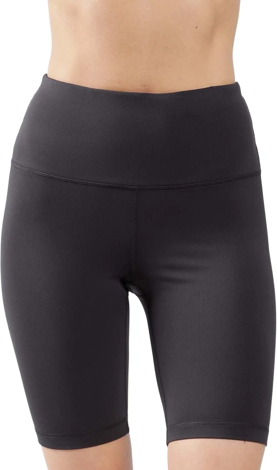 90 Degree By Reflex High Waisted Yoga Biker Shorts Ribbed Workout Running Spandex Shorts for Women