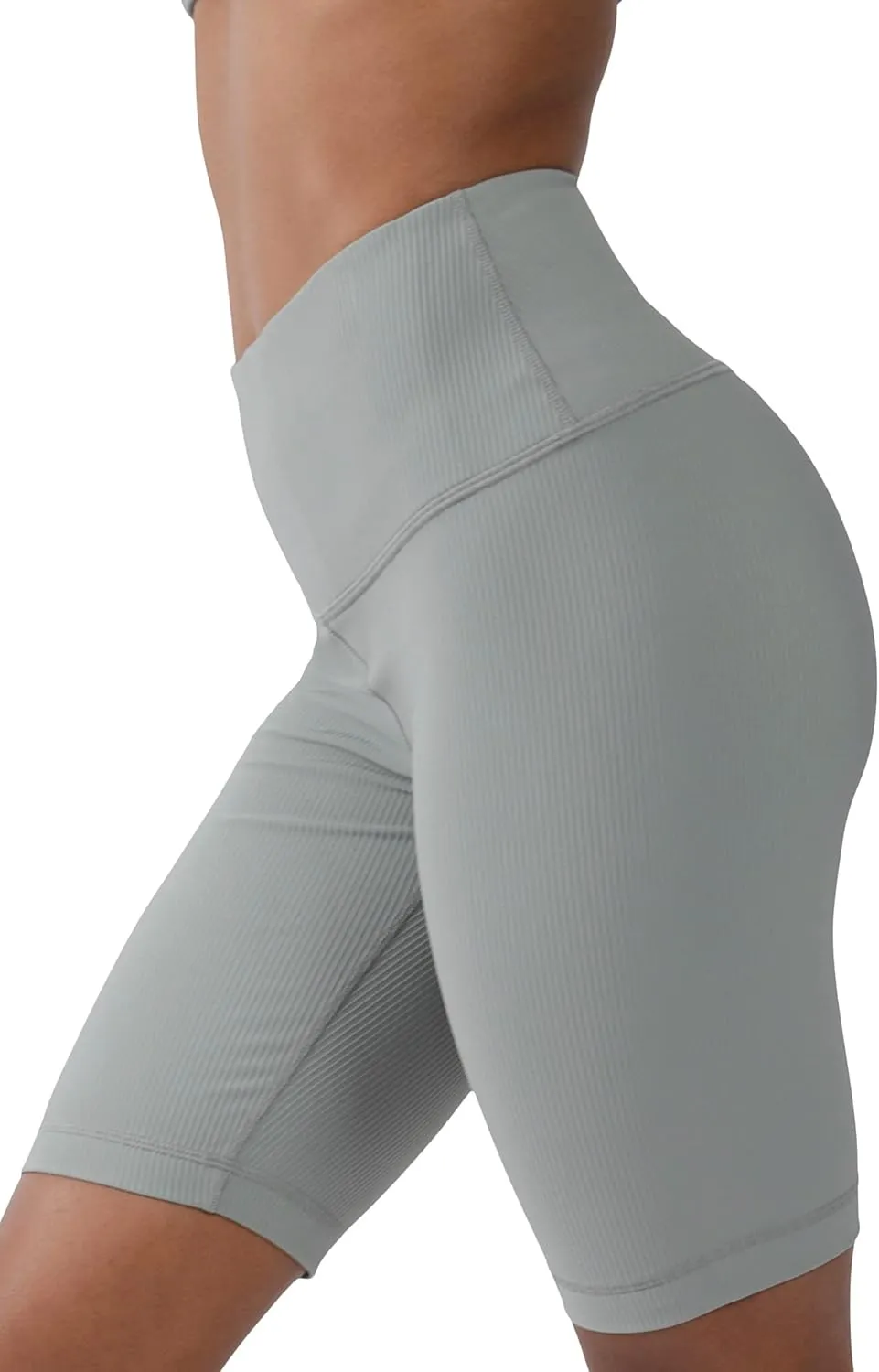 90 Degree By Reflex High Waisted Yoga Biker Shorts Ribbed Workout Running Spandex Shorts for Women