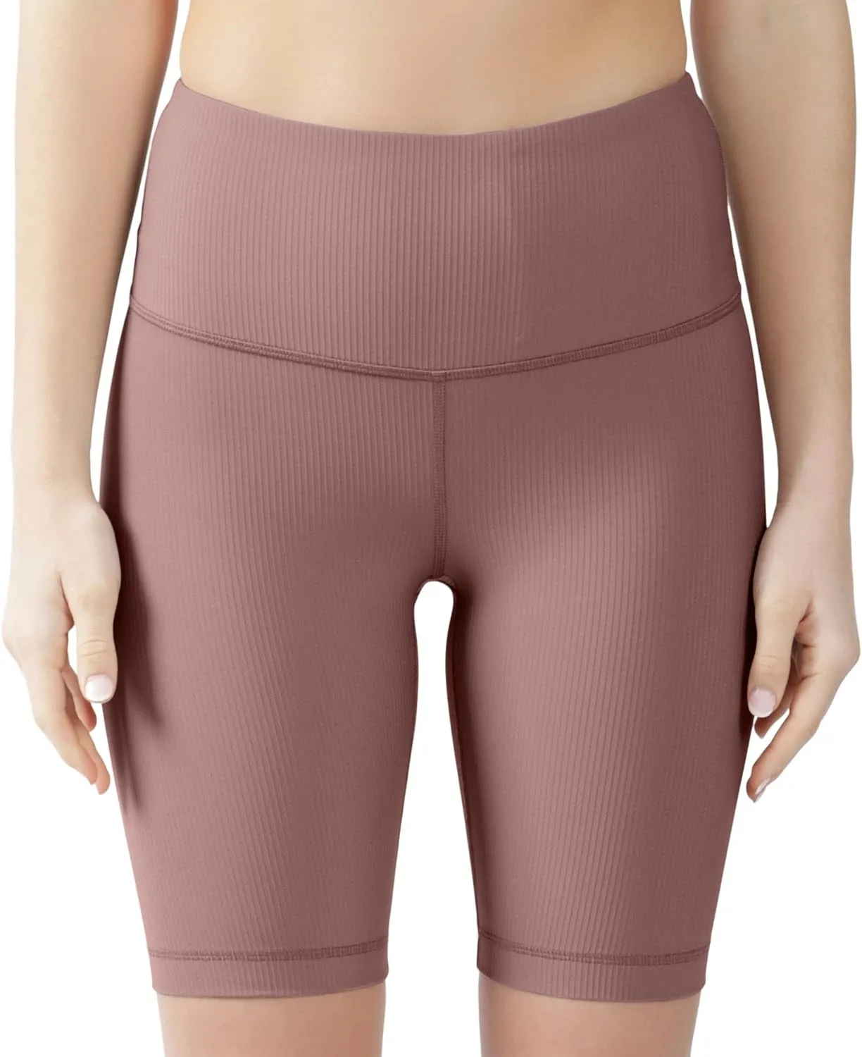 90 Degree By Reflex High Waisted Yoga Biker Shorts Ribbed Workout Running Spandex Shorts for Women
