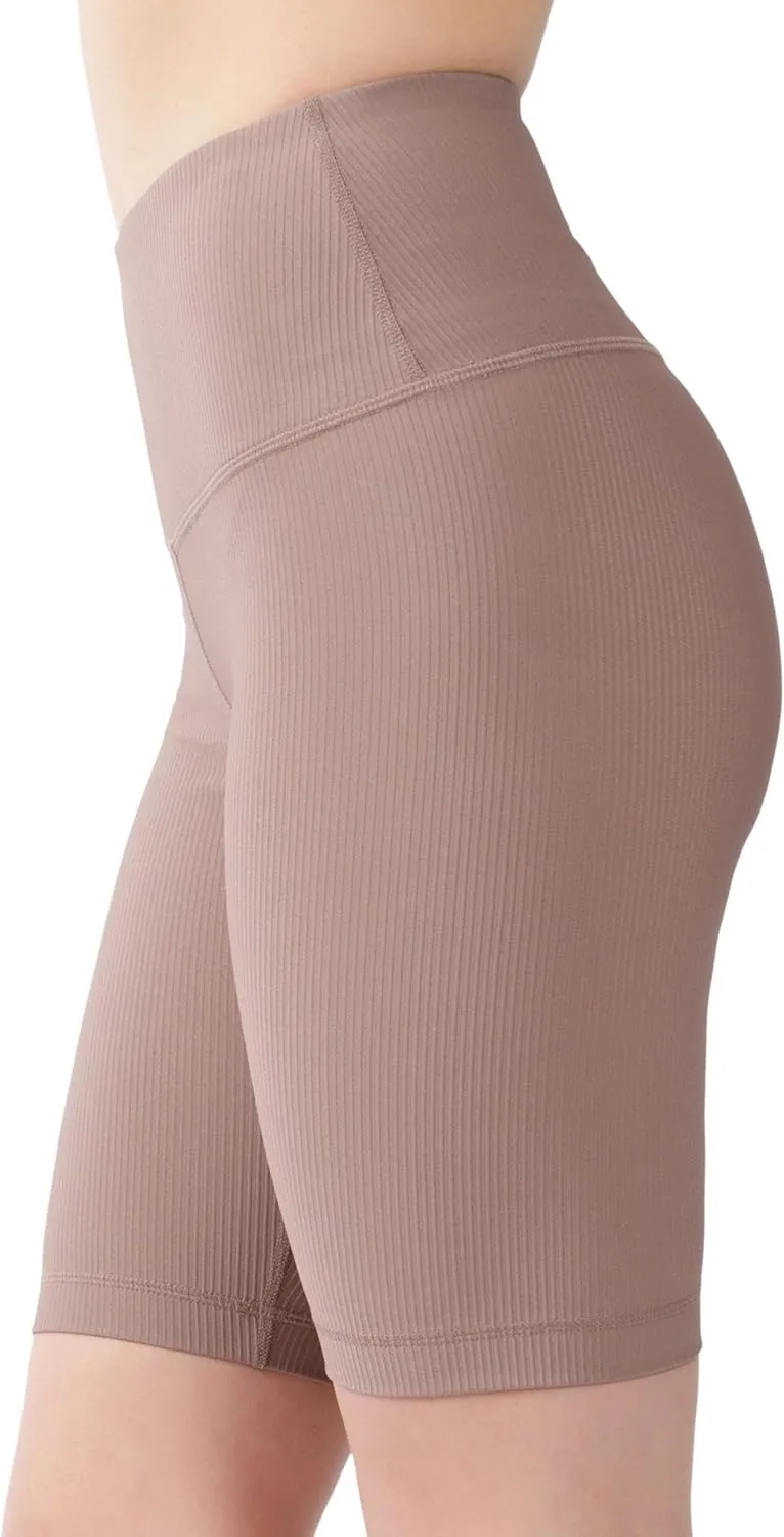90 Degree By Reflex High Waisted Yoga Biker Shorts Ribbed Workout Running Spandex Shorts for Women
