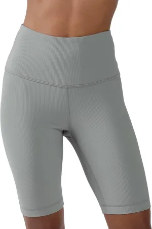 90 Degree By Reflex High Waisted Yoga Biker Shorts Ribbed Workout Running Spandex Shorts for Women