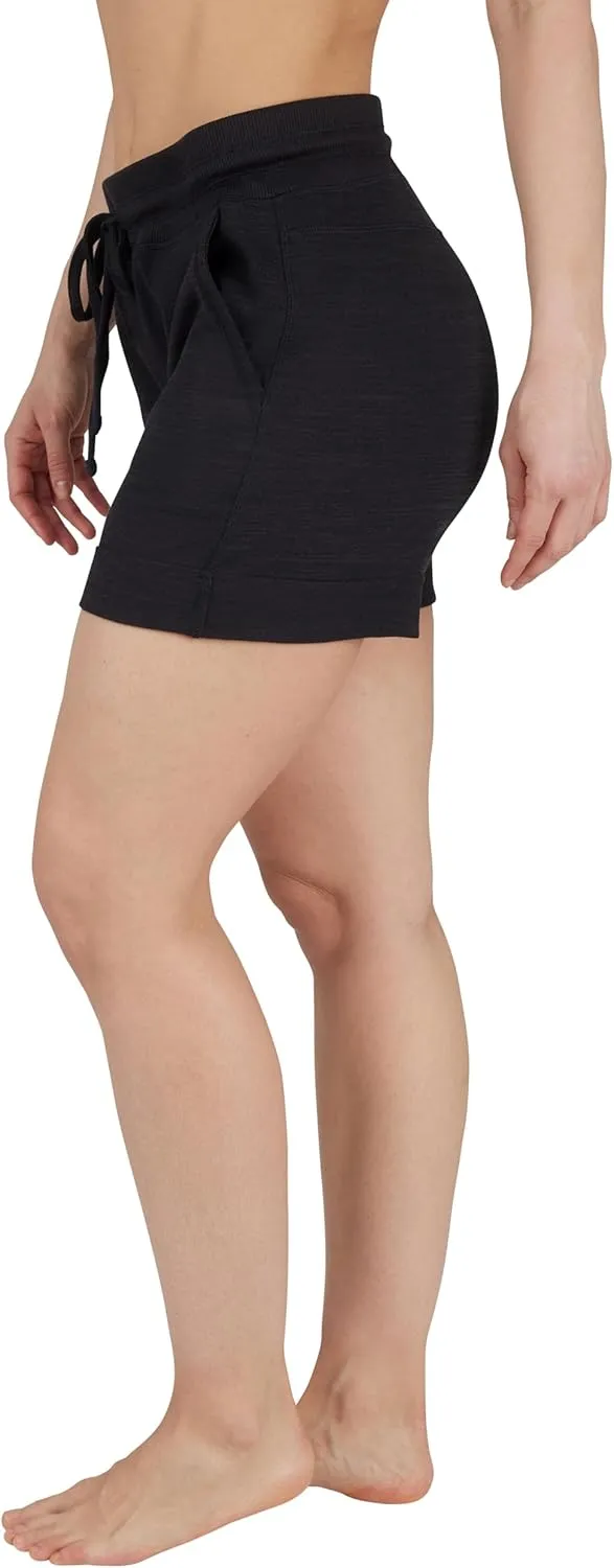 90 Degree by Reflex Soft Comfy Activewear Lounge Shorts with Pockets and Drawstring for Women