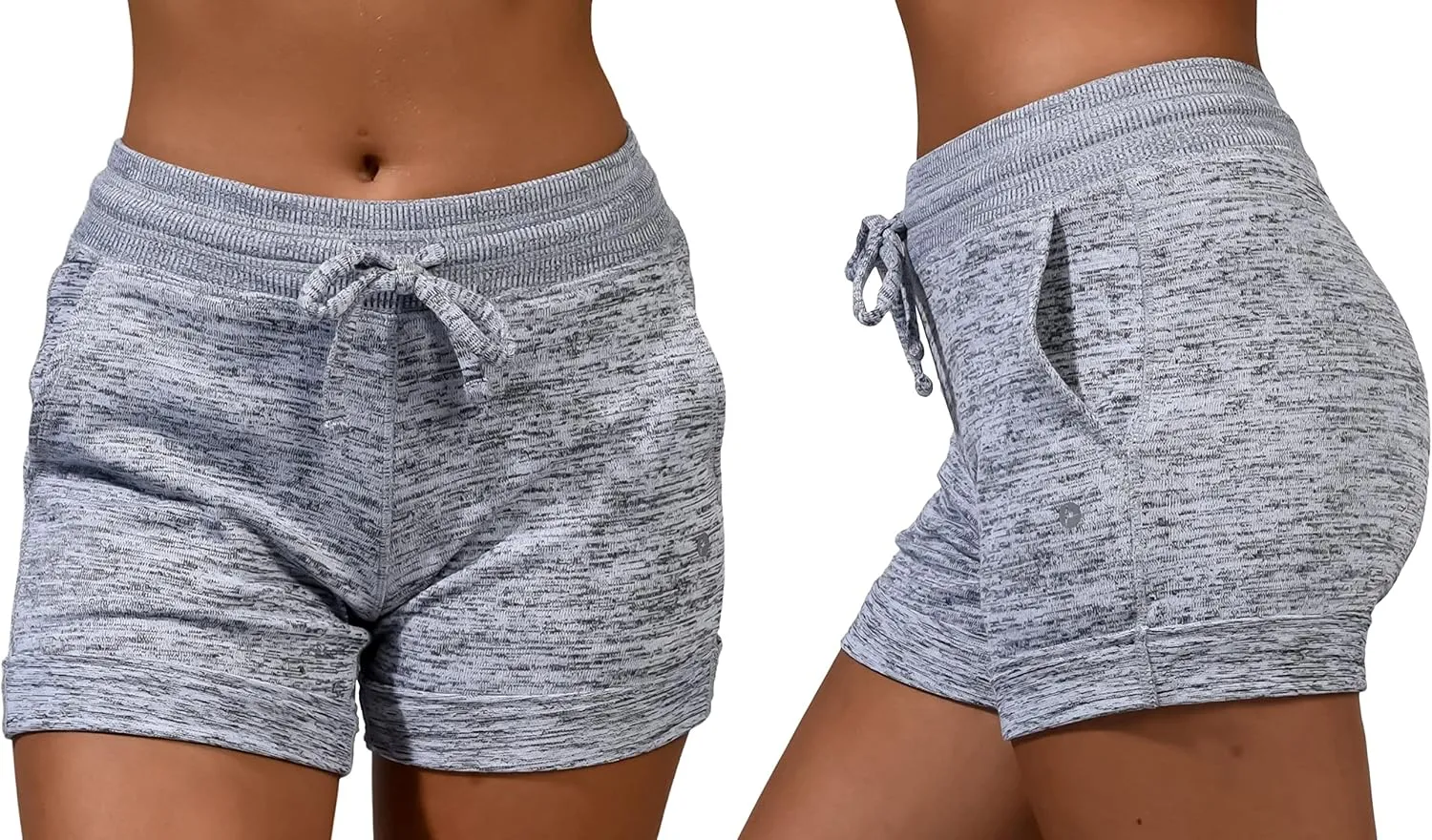 90 Degree by Reflex Soft Comfy Activewear Lounge Shorts with Pockets and Drawstring for Women