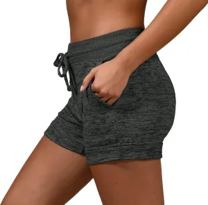 90 Degree by Reflex Soft Comfy Activewear Lounge Shorts with Pockets and Drawstring for Women