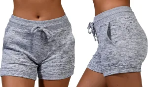90 Degree by Reflex Soft Comfy Activewear Lounge Shorts with Pockets and Drawstring for Women