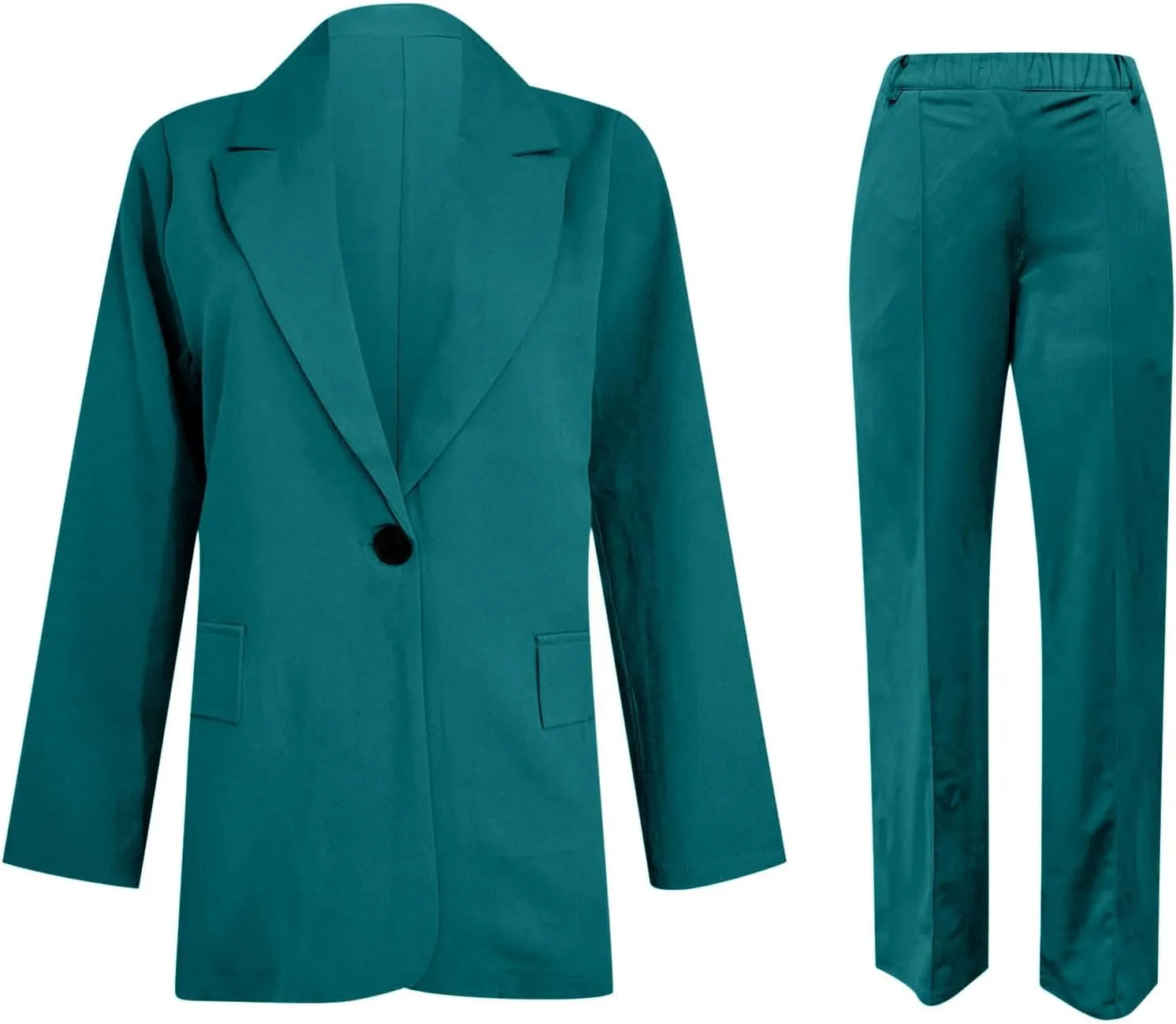 Aniywn Blazer Sets Women 2 Piece Outfits Plus Size Women Business Casual Sets Dressy Blazer Jackets Straight Leg Pants Suits