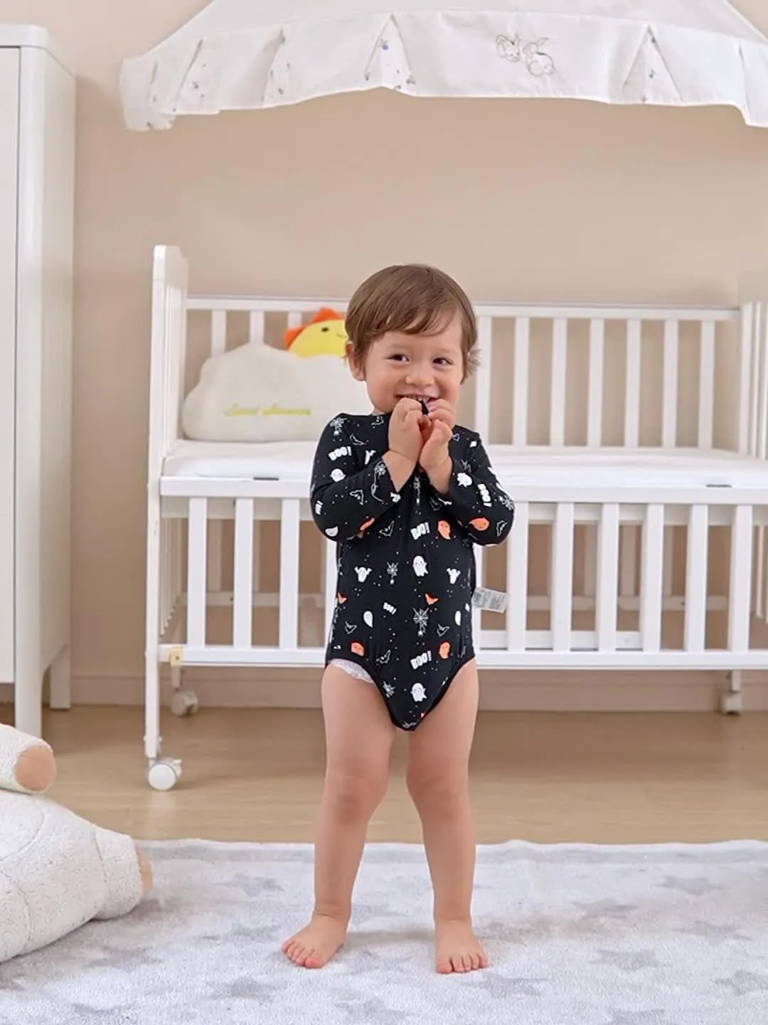 Baby boy girls Long Sleeve Jumpsuit Romper Fall Winter Outfit for Halloween,Chrismas