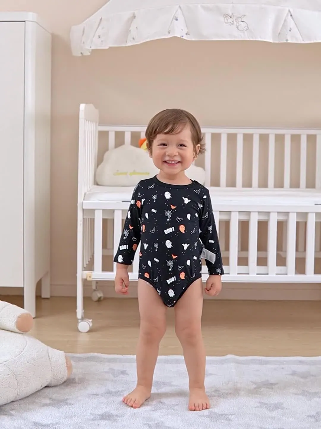 Baby boy girls Long Sleeve Jumpsuit Romper Fall Winter Outfit for Halloween,Chrismas