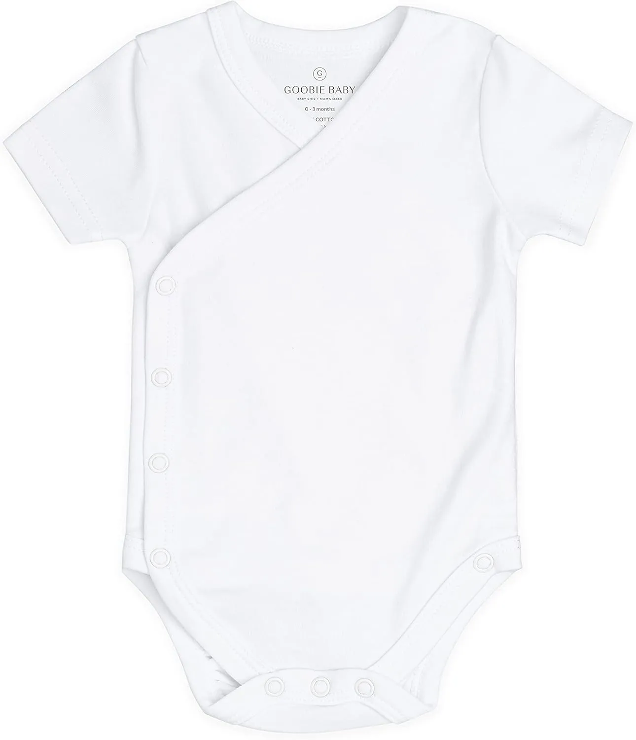 Baby Side Snap Bodysuit Set, 100% Cotton Boy Girl Unisex Kimono Onesie, 4 Pack