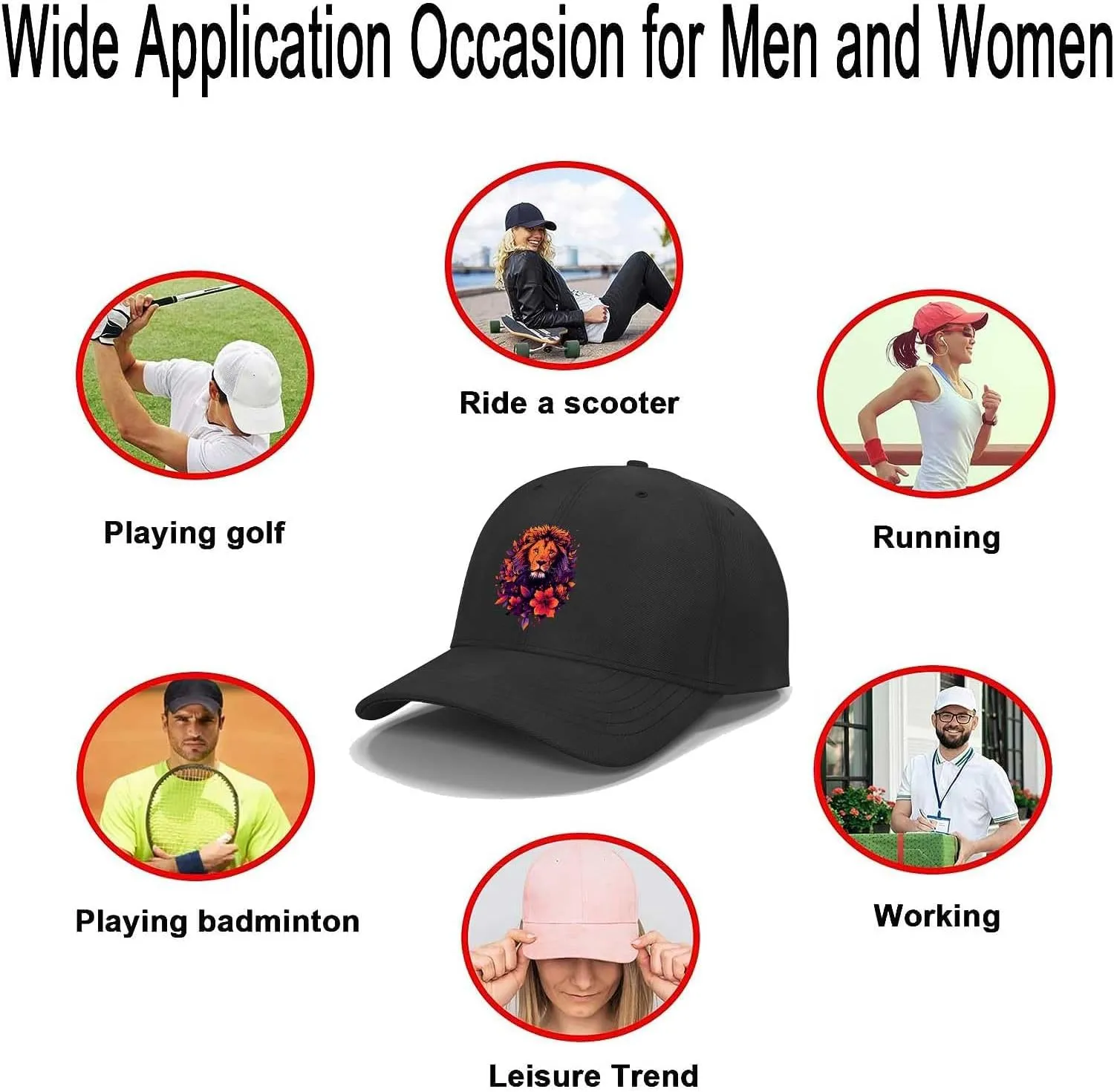 Baseball Cap Unisex Dad Cap Adult Athleisure Cap Adjustable