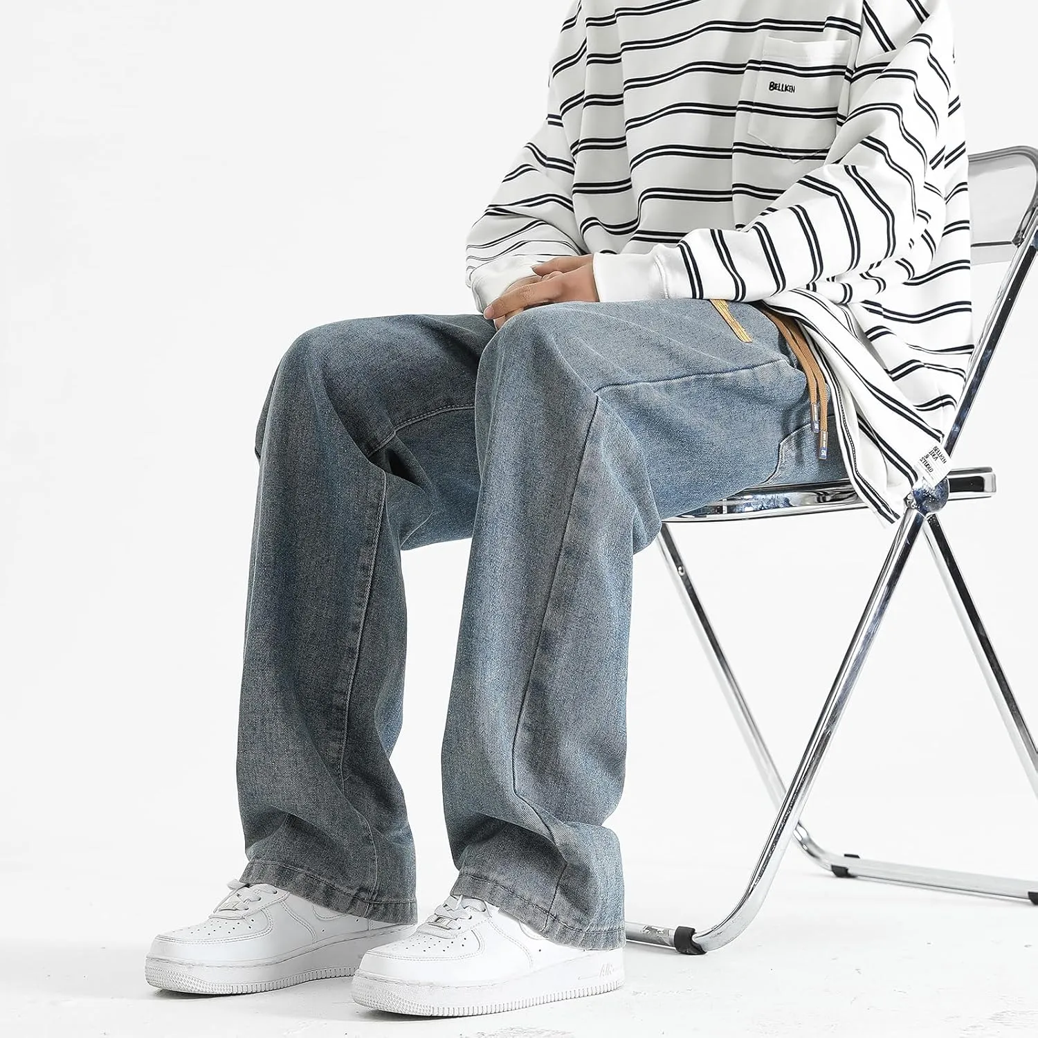 Black Jeans Men Mens Pants Slim Fit Drawstring Jogger Pants Charcoal Gray Relaxed Fit Stretch Boot Cut Jeans