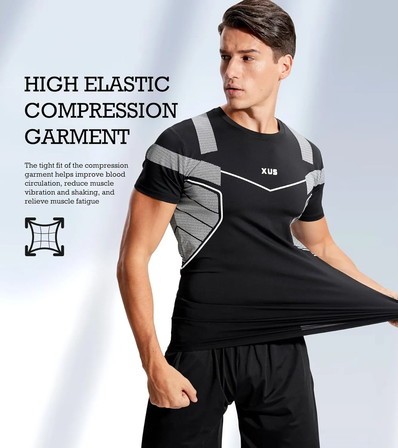 BOOMCOOL 5PCS Gym Clothes for Men Workout Sets