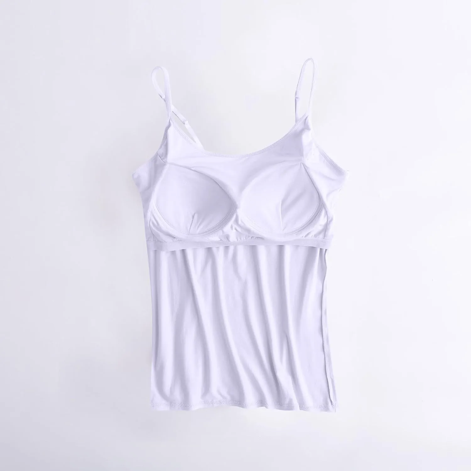 Built in Bra Tank Tops for Women Camisole Tops with Chest Pads Underwear One Thin Straps Sports Bottoming Shirt