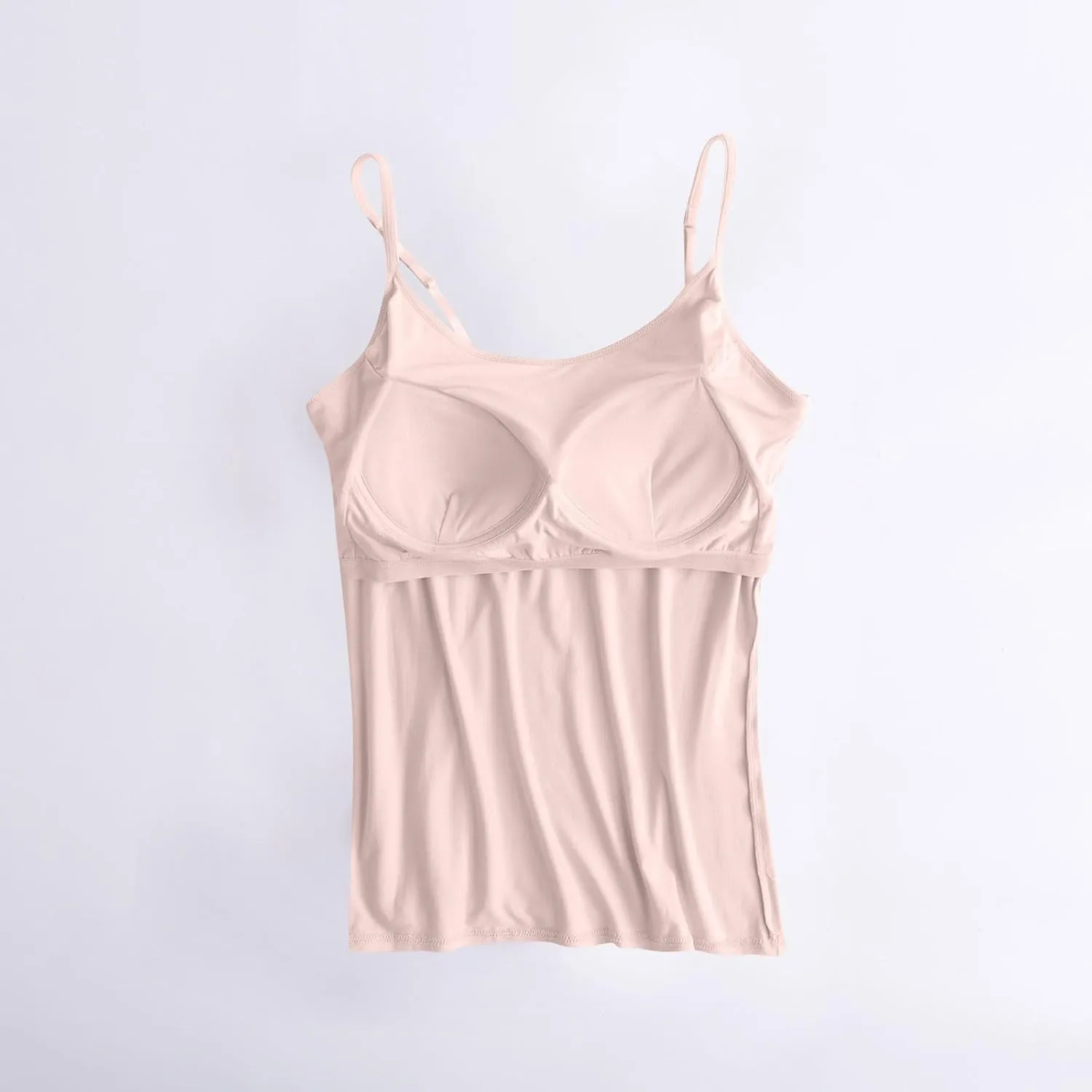 Built in Bra Tank Tops for Women Camisole Tops with Chest Pads Underwear One Thin Straps Sports Bottoming Shirt