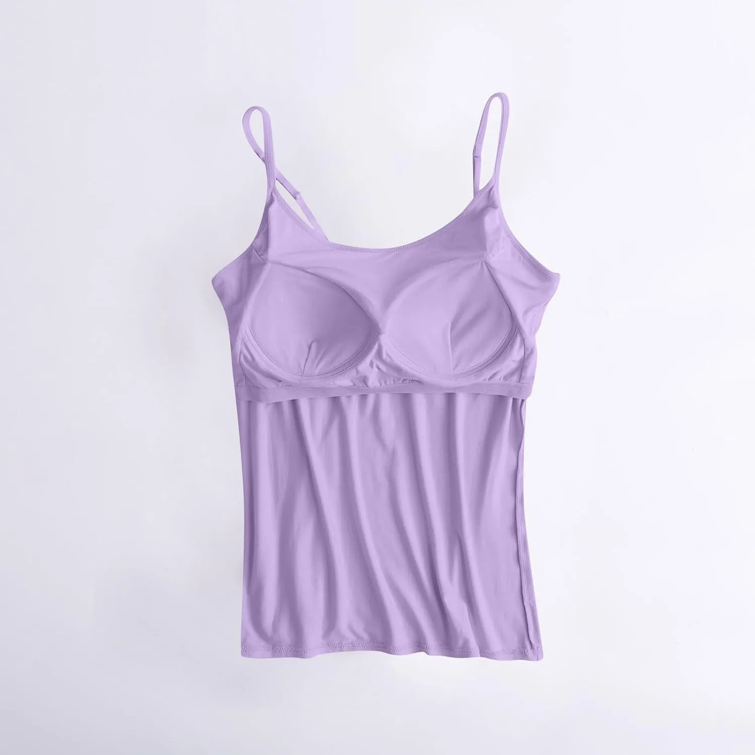 Built in Bra Tank Tops for Women Camisole Tops with Chest Pads Underwear One Thin Straps Sports Bottoming Shirt