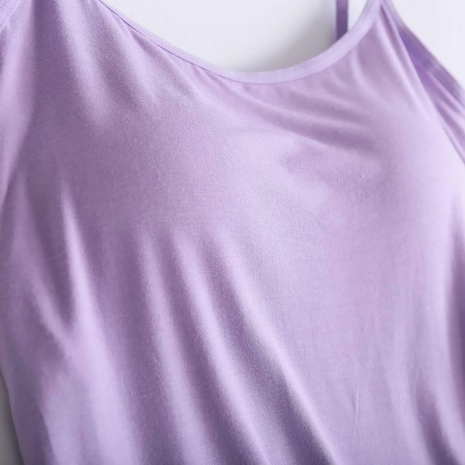 Built in Bra Tank Tops for Women Camisole Tops with Chest Pads Underwear One Thin Straps Sports Bottoming Shirt