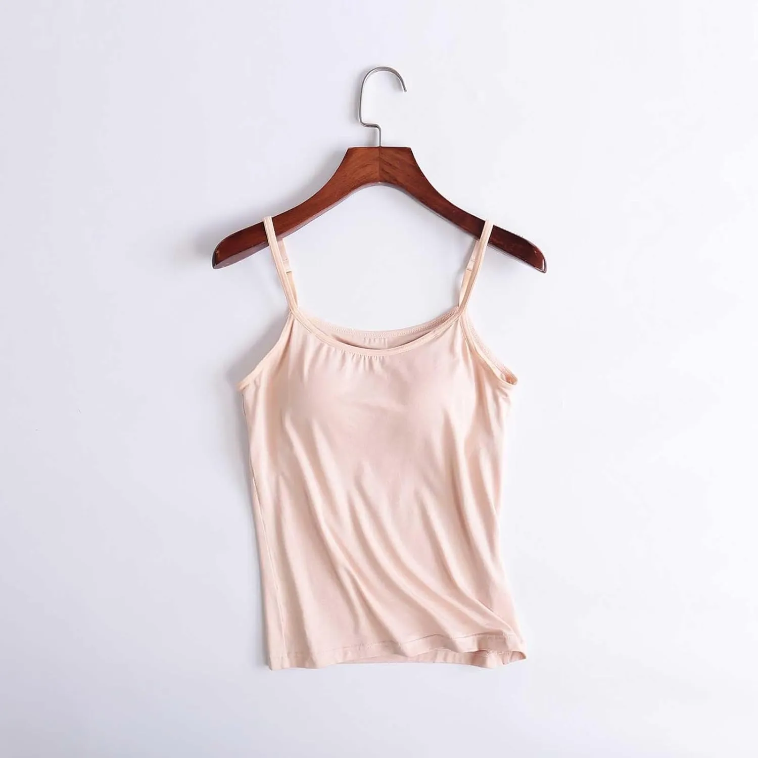 Built in Bra Tank Tops for Women Camisole Tops with Chest Pads Underwear One Thin Straps Sports Bottoming Shirt