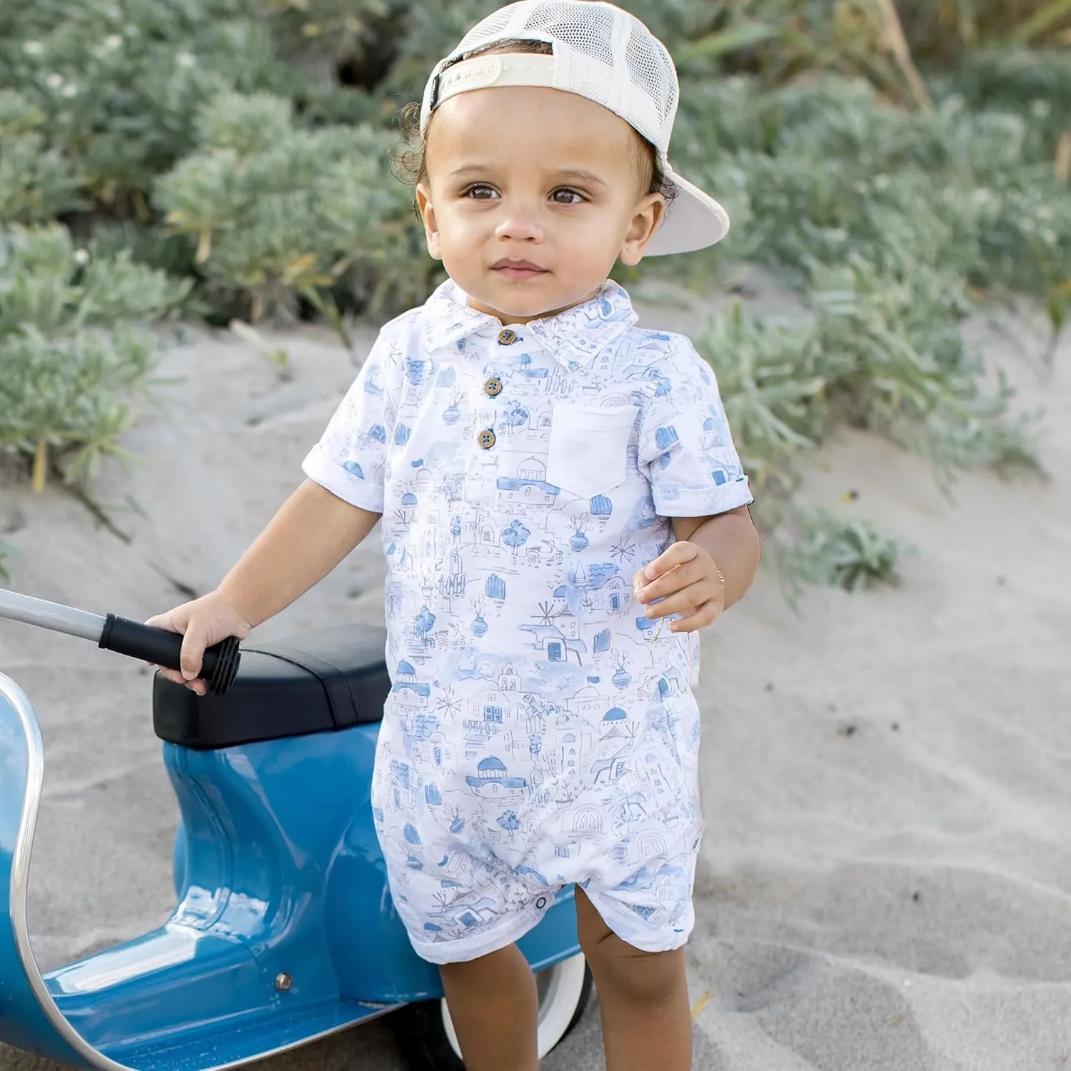 Burt's Bees Baby Baby Boys Romper, 100% Organic Cotton, One-piece Outfit Boy Clothes for Sizes Newborn to 24 Months