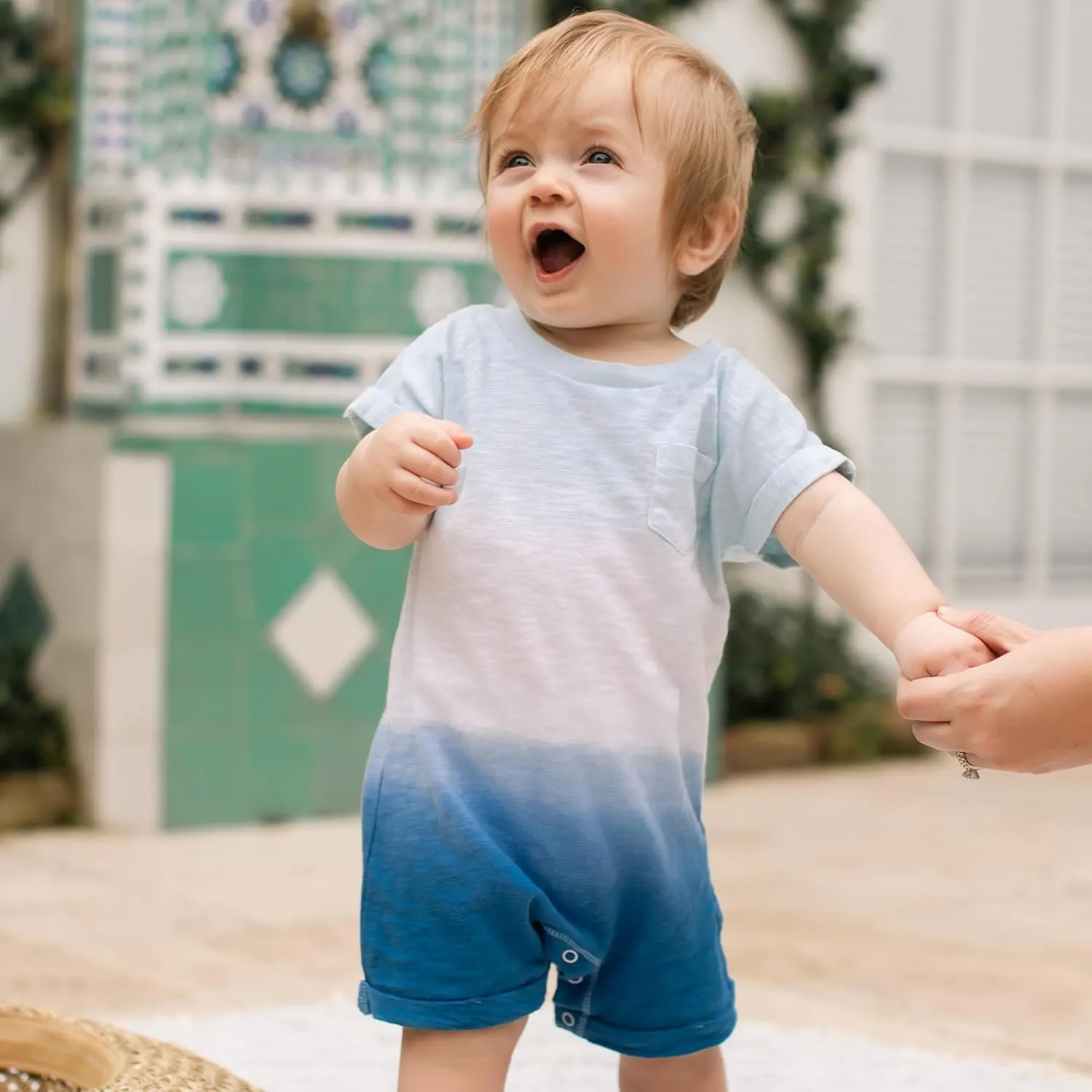 Burt's Bees Baby baby-boys Short Sleeve Romper, 100% Organic Cotton, One-piece Outfit, Clothes for Sizes Newborn to 24 Months