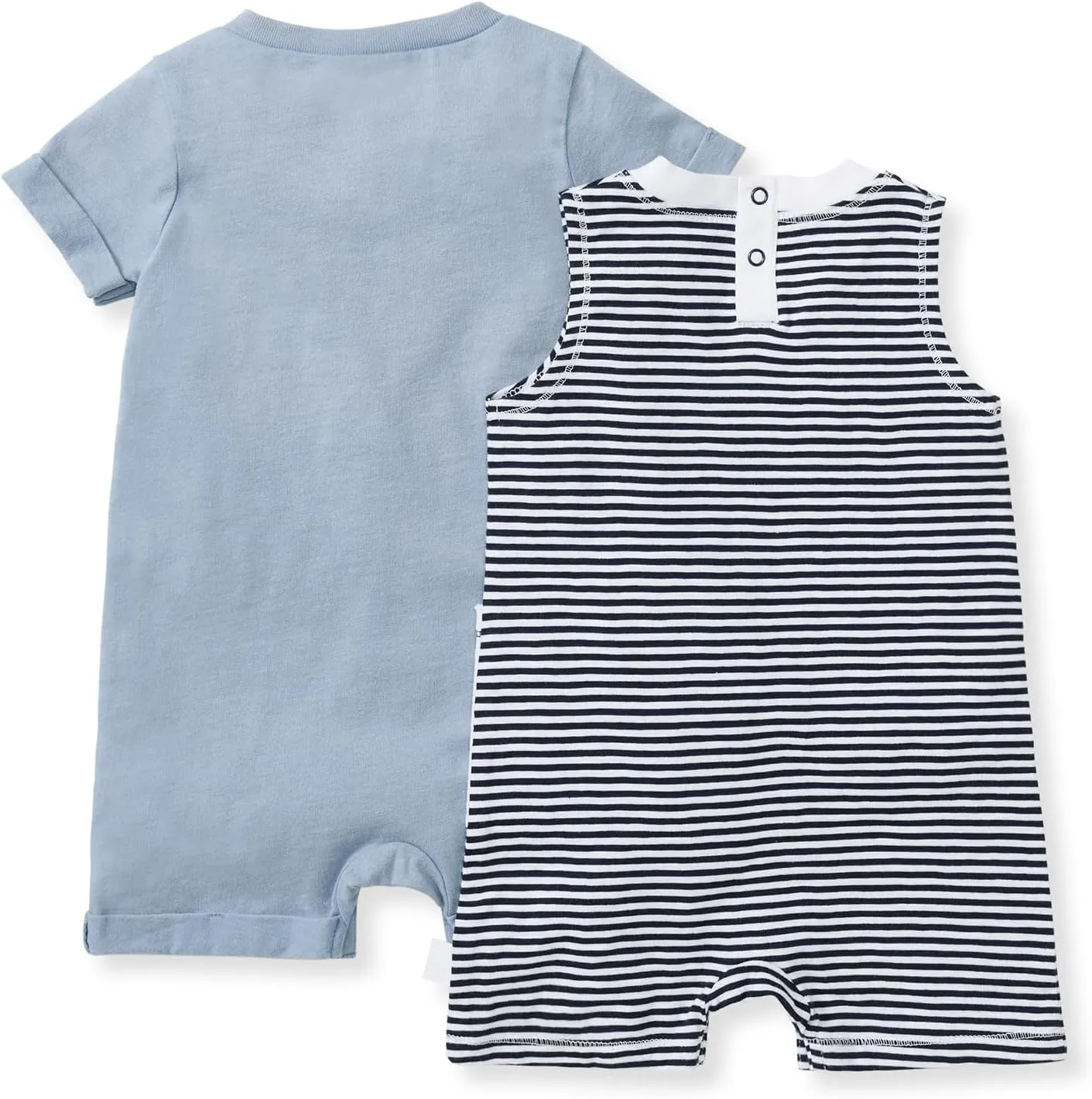 Burt's Bees Baby baby-boys Short Sleeve Rompers, 100% Organic Cotton One-piece Coverall and Layette Set