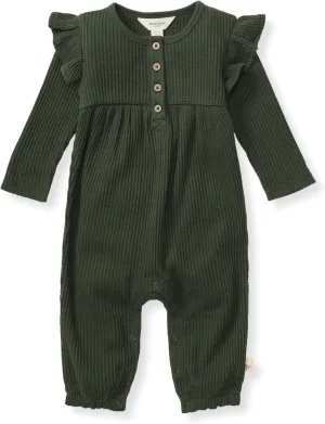Burt's Bees Baby Baby Girls Romper - 100% Organic Cotton, One-Piece Shortall Girl Outfit for Sizes Newborn to 24 Months