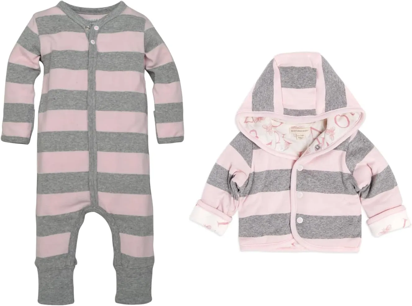 Burt's Bees Baby Baby Girls Romper - 100% Organic Cotton, One-Piece Shortall Girl Outfit for Sizes Newborn to 24 Months
