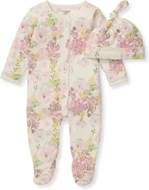 Burt's Bees Baby Baby Girls Romper - 100% Organic Cotton, One-Piece Shortall Girl Outfit for Sizes Newborn to 24 Months