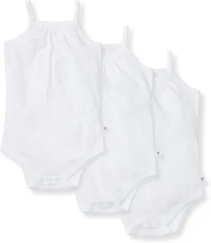 Burt's Bees Baby Unisex Baby 3-Pack Camisole Bodysuits, 100% Organic Cotton