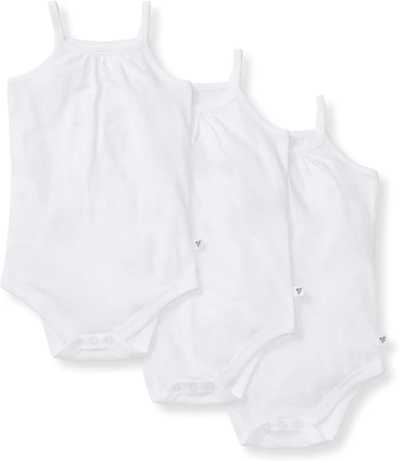Burt's Bees Baby Unisex Baby 3-Pack Camisole Bodysuits, 100% Organic Cotton