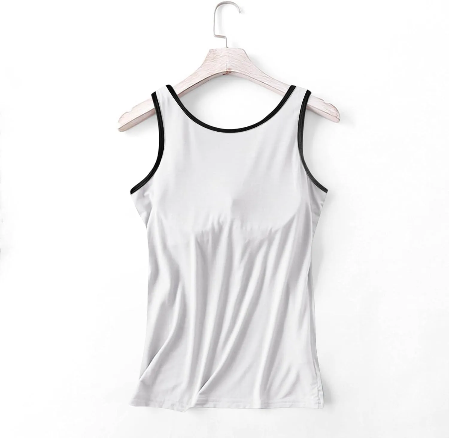 Camisole Tops for Women Built in Bra Casual Loose Sleeveless Tops Athletic Yoga Padded Sport Bra Seamless Underwear