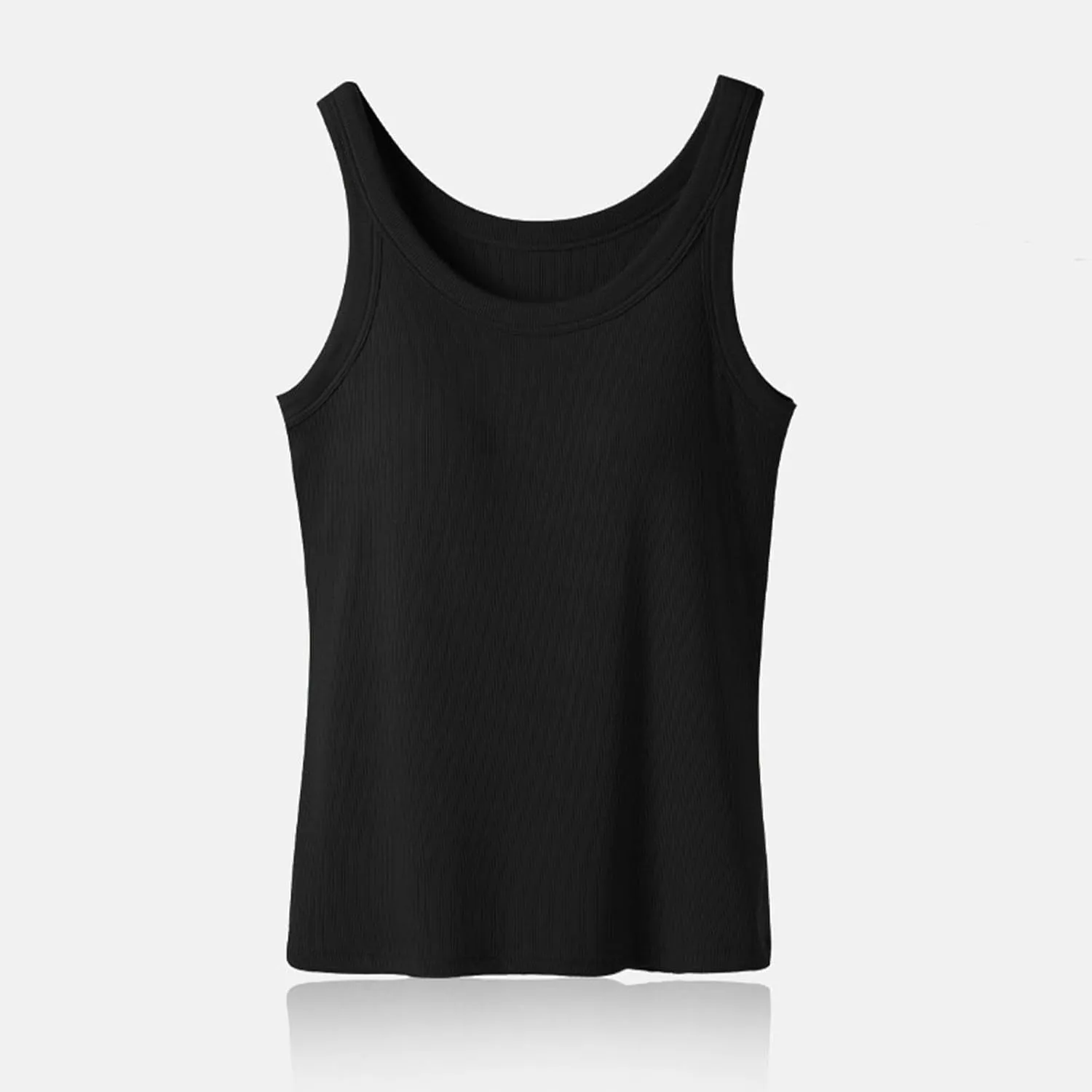 Camisole Tops for Women Built in Bra Cotton Soft Workout Padded Underwear Summer Running Layering Cami Undershirt