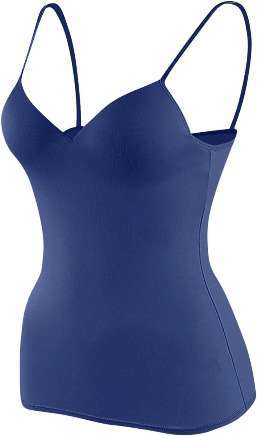 Camisole Tops for Women Built in Bra Slim Fit Crop Lightweight Quick Dry Padded Bras Sexy Vneck Layering Tank Tops