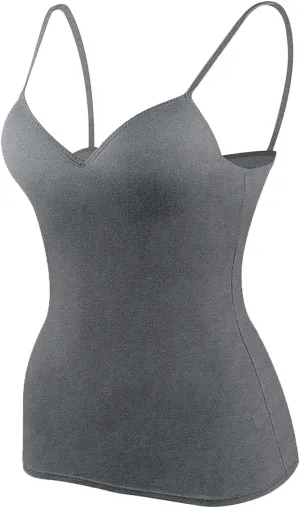 Camisole Tops for Women Wtih Shelf Bra Spaghetti Straps Workout Yoga Shirts Stretch Tank Tops Layer Padded Bra