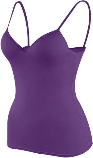 Camisole Tops for Women Wtih Shelf Bra Spaghetti Straps Workout Yoga Shirts Stretch Tank Tops Layer Padded Bra