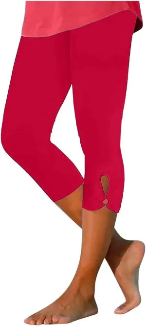 Capri Leggings for Women 2025 Tummy Control Legging Summer Cropped Trousers Casual Trendy Plus Size Yoga Pants