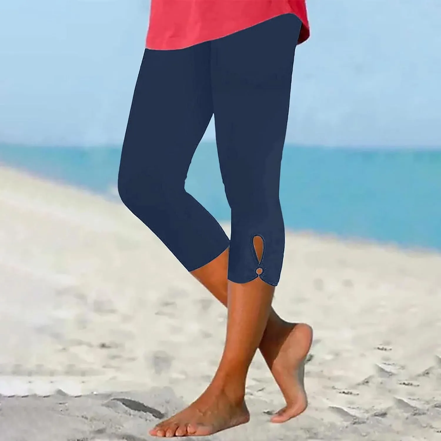 Capri Leggings for Women 2025 Tummy Control Legging Summer Cropped Trousers Casual Trendy Plus Size Yoga Pants