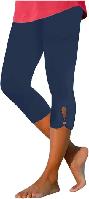 Capri Leggings for Women 2025 Tummy Control Legging Summer Cropped Trousers Casual Trendy Plus Size Yoga Pants