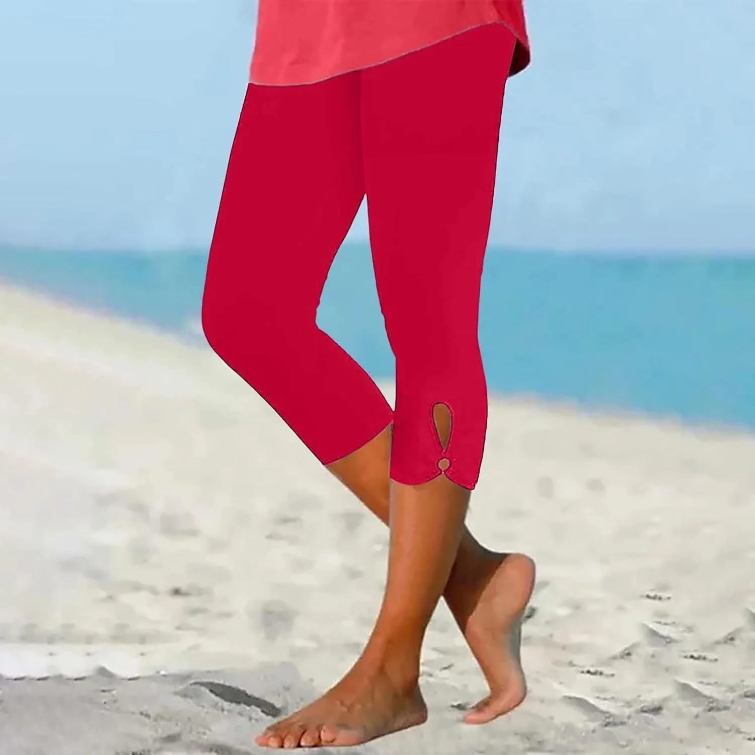 Capri Leggings for Women 2025 Tummy Control Legging Summer Cropped Trousers Casual Trendy Plus Size Yoga Pants