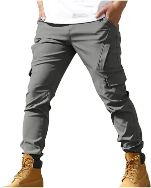 Cargo Pants for Men Classic-Fit Tactical Pants Lightweight Multi Pockets Work Pants Casual Straight Leg Hiking Pants