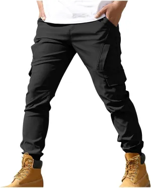 Cargo Pants for Men Classic-Fit Tactical Pants Lightweight Multi Pockets Work Pants Casual Straight Leg Hiking Pants