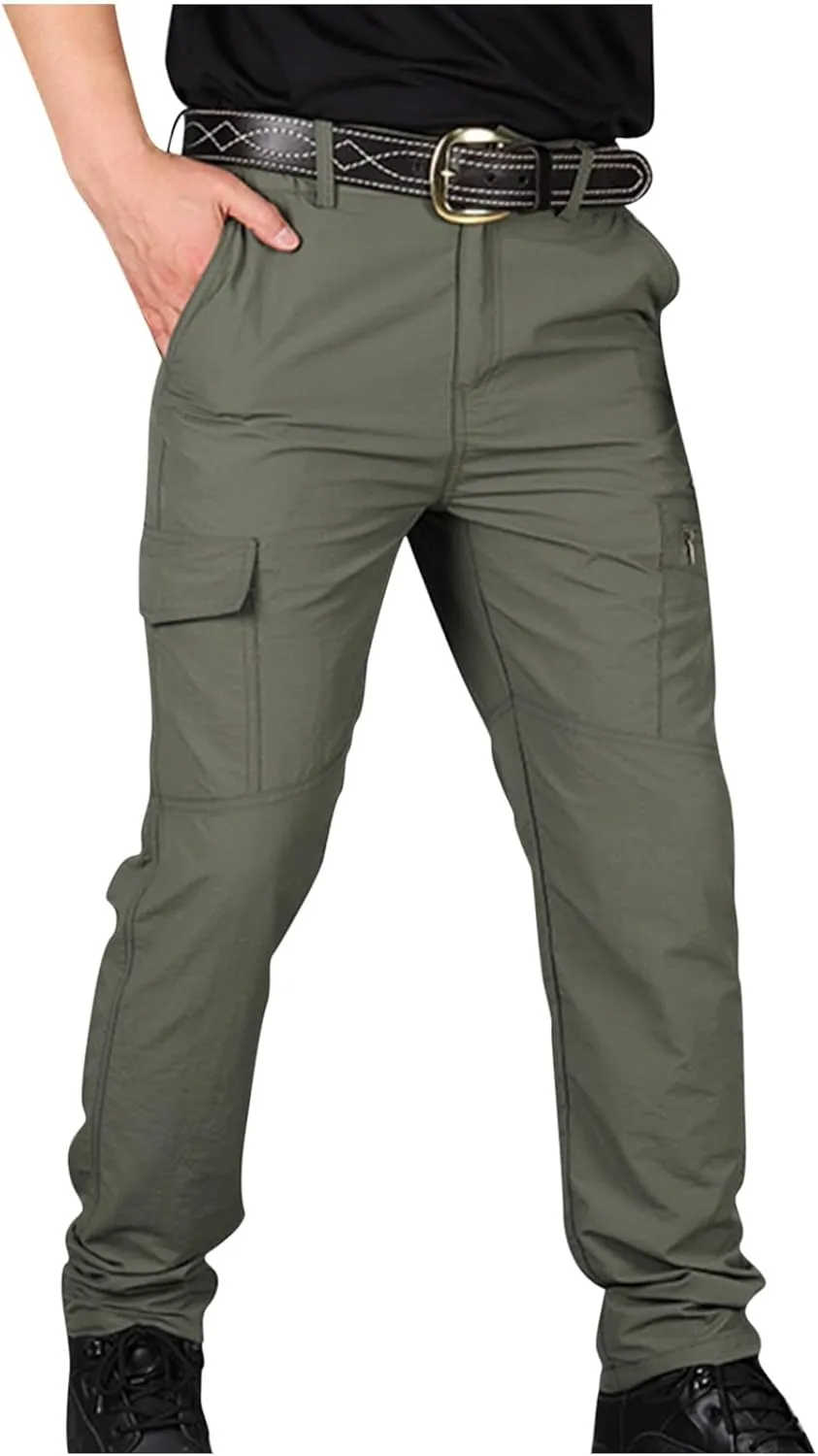Cargo Pants for Men Lightweight Stretch Hiking Pants Military Cargo Work Pants Ripstop Tactical Waterproof Pants