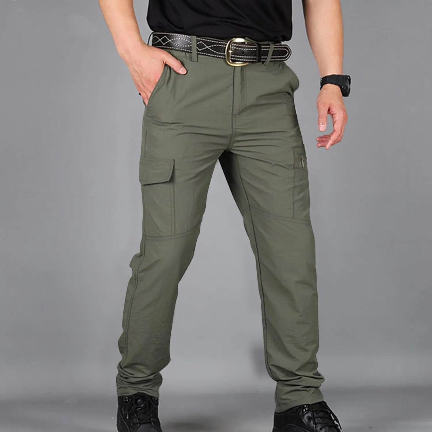 Cargo Pants for Men Lightweight Stretch Hiking Pants Military Cargo Work Pants Ripstop Tactical Waterproof Pants