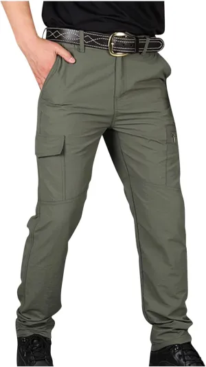 Cargo Pants for Men Lightweight Stretch Hiking Pants Military Cargo Work Pants Ripstop Tactical Waterproof Pants
