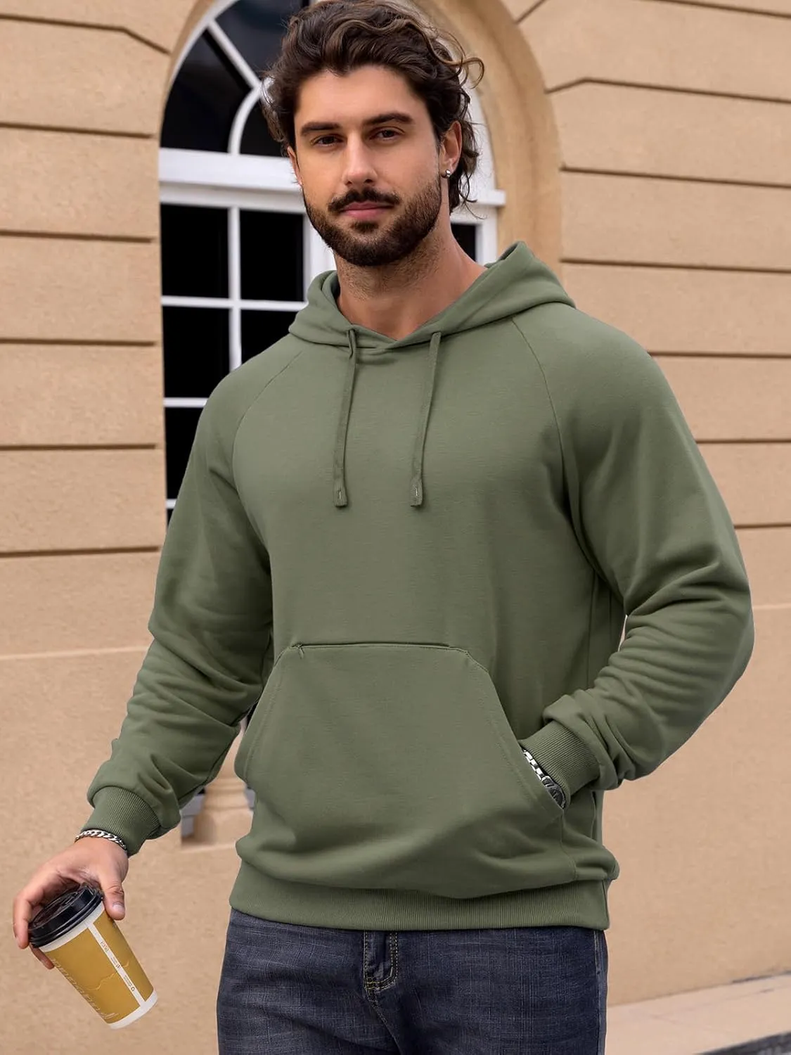 CARWORNIC Men's Hoodies Pullover Soft Hooded Sweatshirts Long Sleeve Casual Hoodies with Zipper Pocket